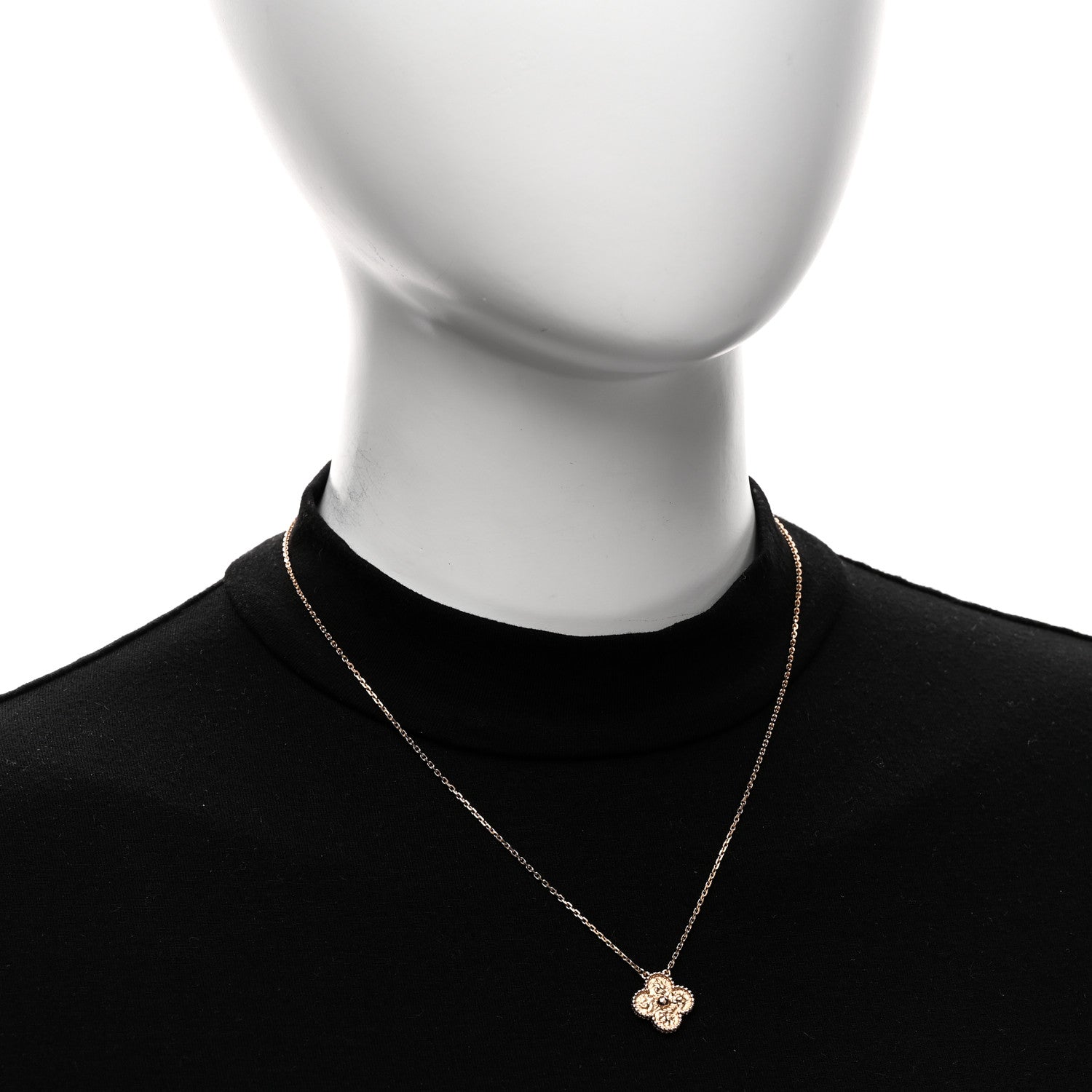 Van Cleef & Arpels 18K Rose Gold Vintage Alhambra Pendant Necklace 2 of 6