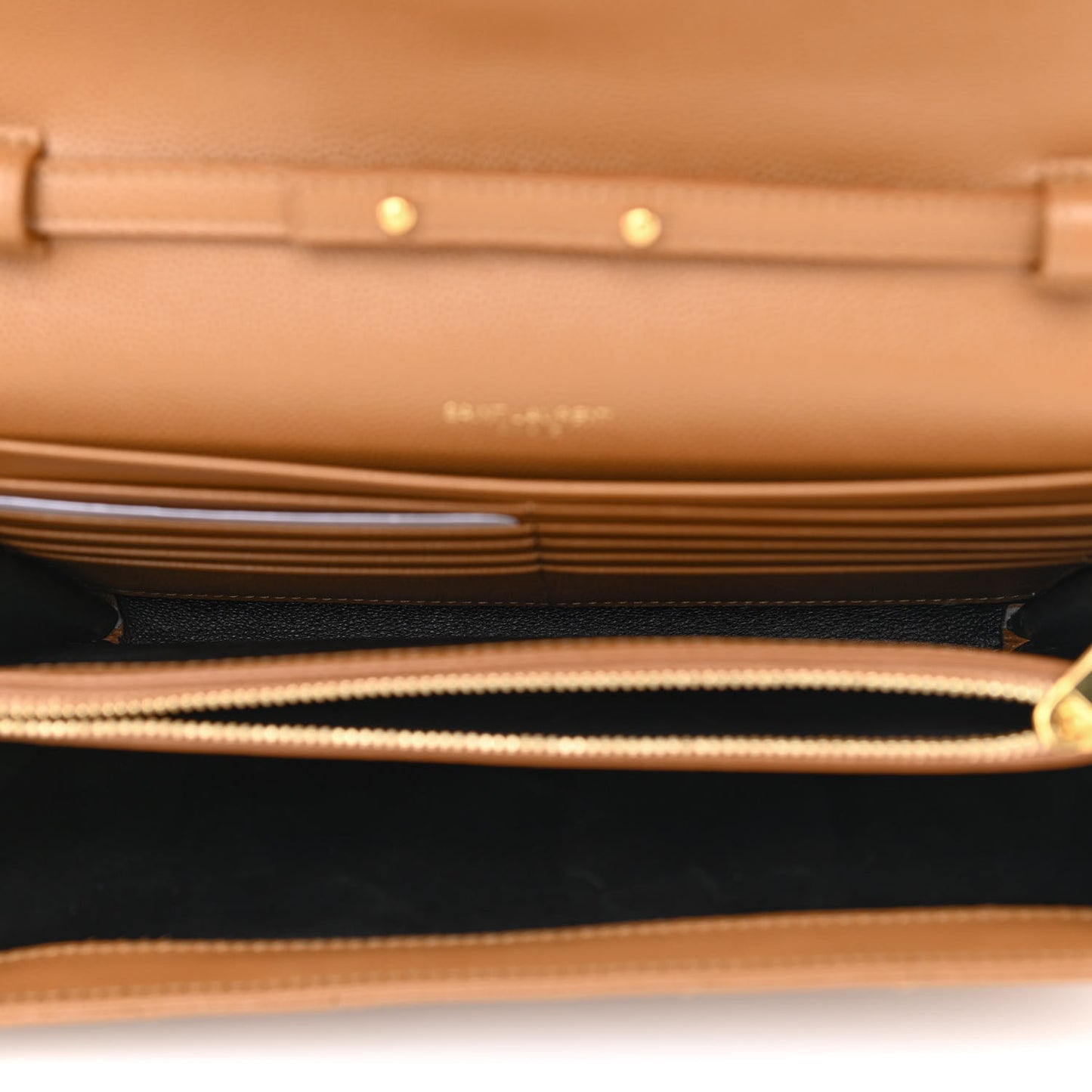 Grain De Poudre Matelasse Chevron Monogram Chain Wallet Dark Natural