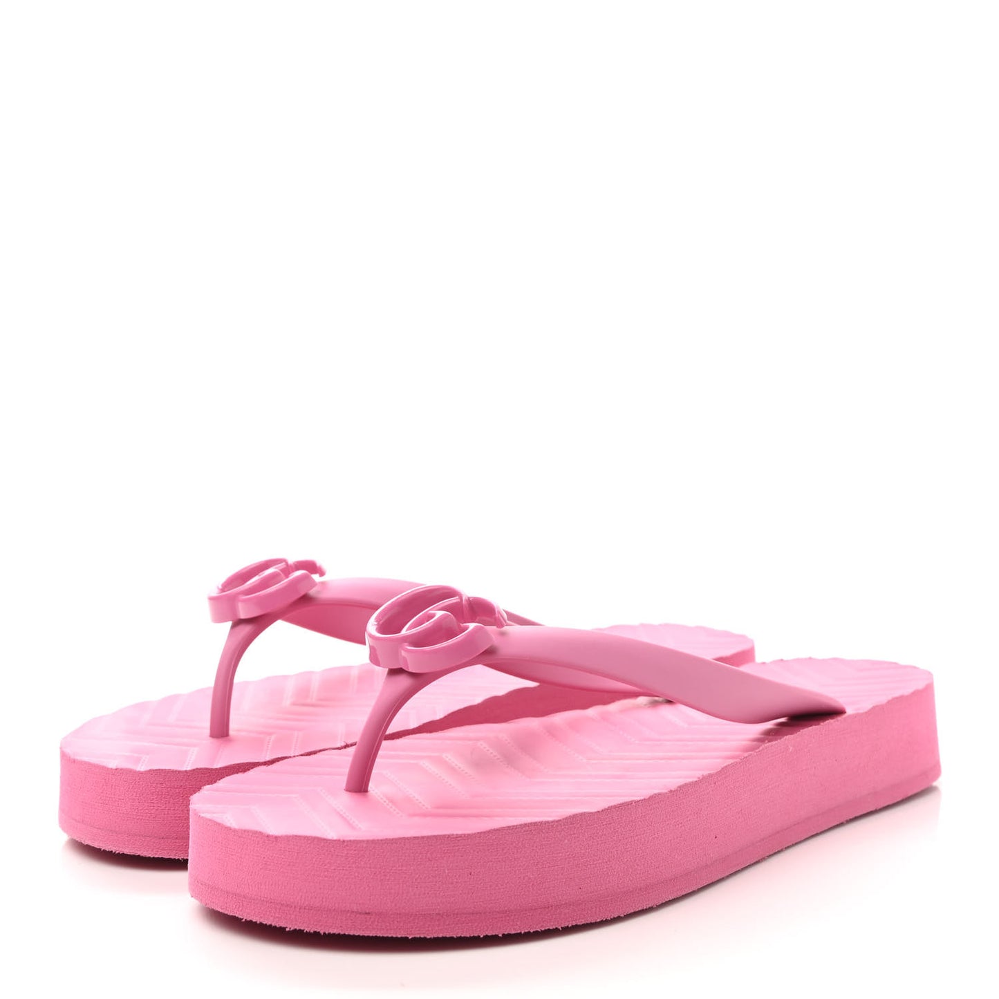 Rubber Chevron Womens GG Thong Sandals 40 Pink Tropical Flower