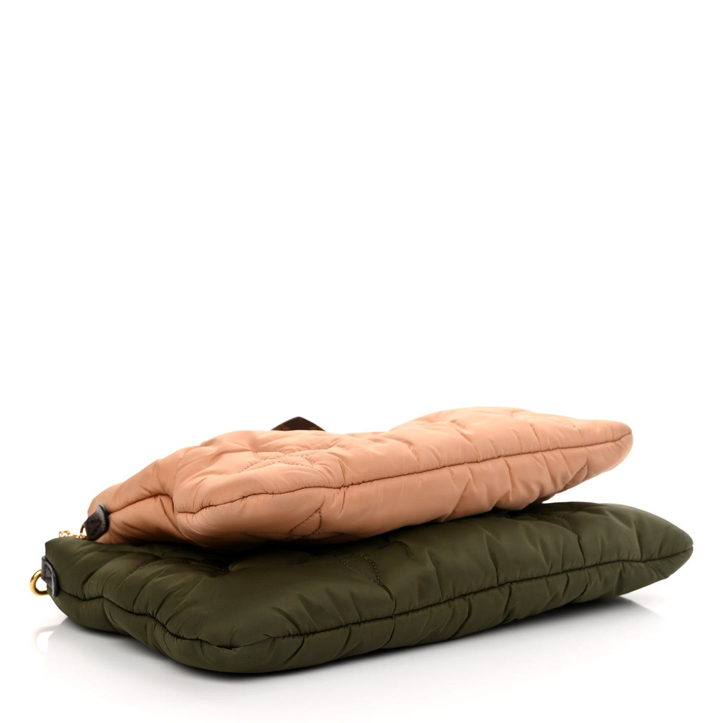 Econyl Monogram Pillow Maxi Multi Pochette Accessories Kaki Beige