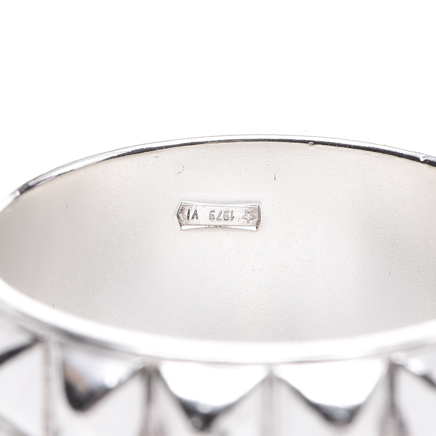 Hermes Sterling Silver Espionne Ring 55 7.25 6 of 14