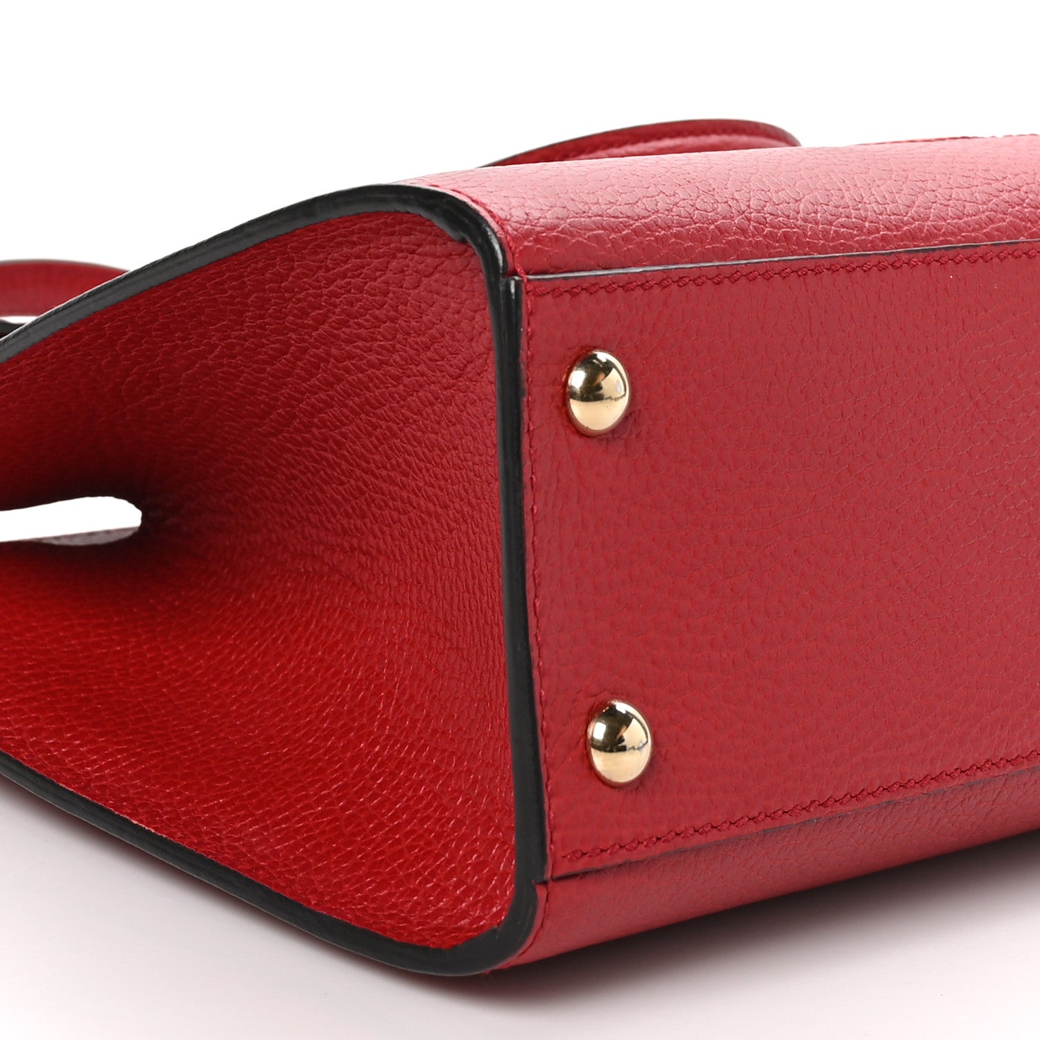 Gucci Dollar Calfskin Medium Soho Top Handle Satchel Hibiscus Red 9 of 10