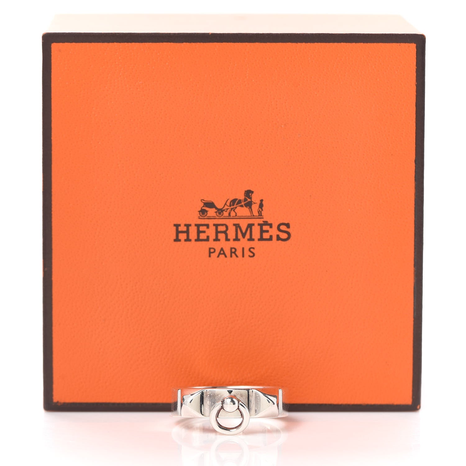 Hermes Sterling Silver PM Collier De Chien Ring 54 6.75 6 of 6