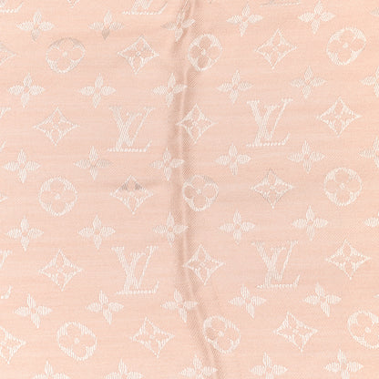 Louis Vuitton Silk Wool Monogram Denim Shawl Rose 4 of 5