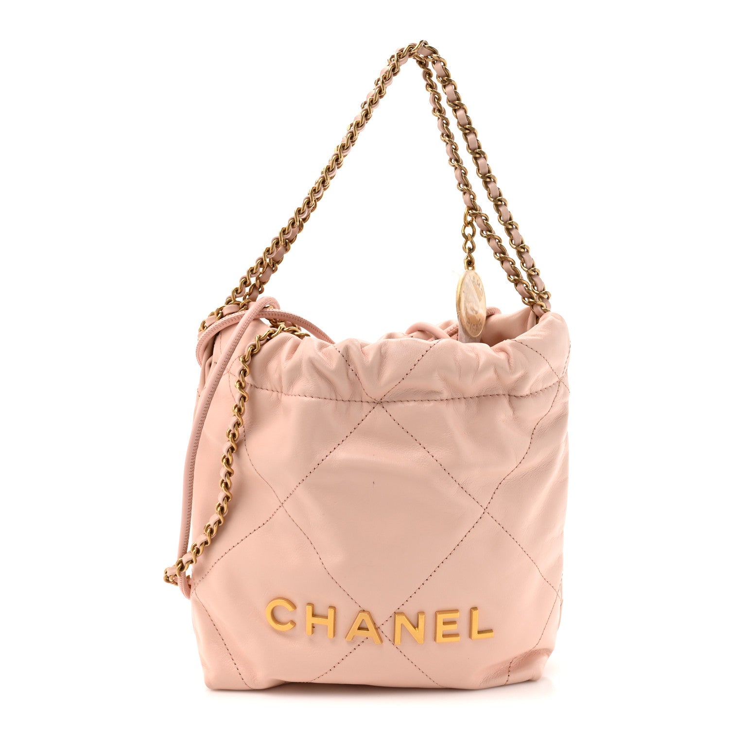 Chanel Shiny Calfskin Quilted Mini Chanel 22 Light Pink 1892326