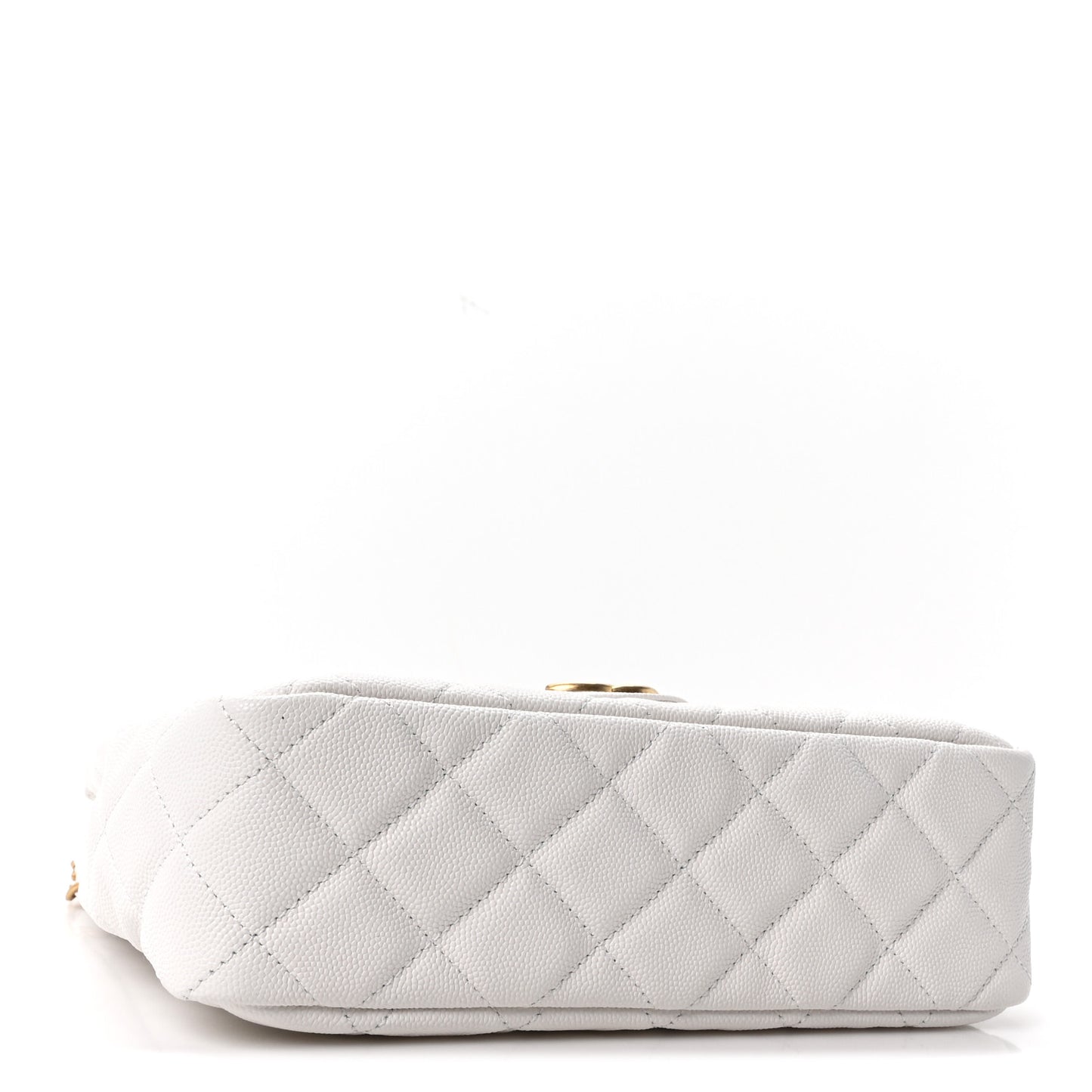 Caviar Quilted Wavy CC Hobo White