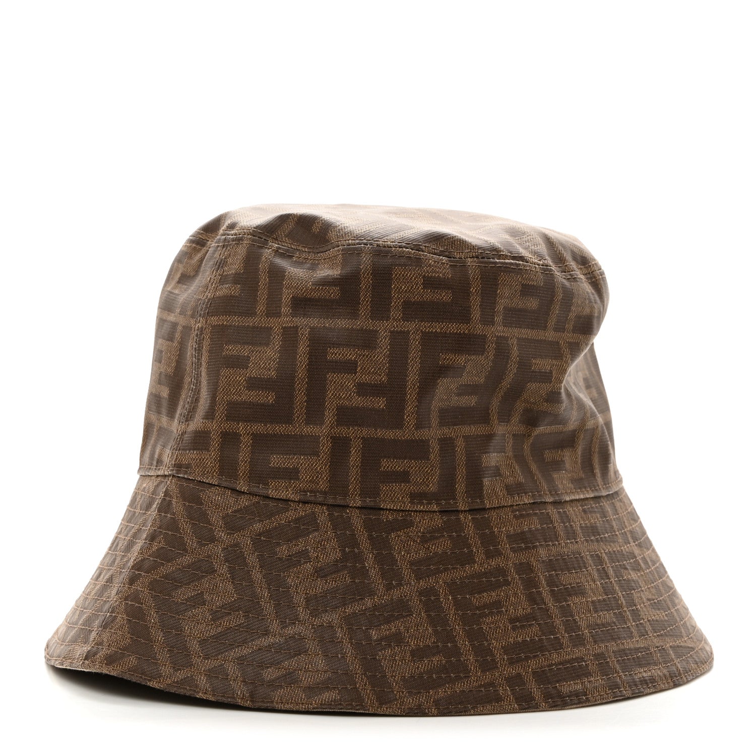 Fendi Technical Fabric FF Reversible Bucket Hat S Tobacco Beige 1 of 15
