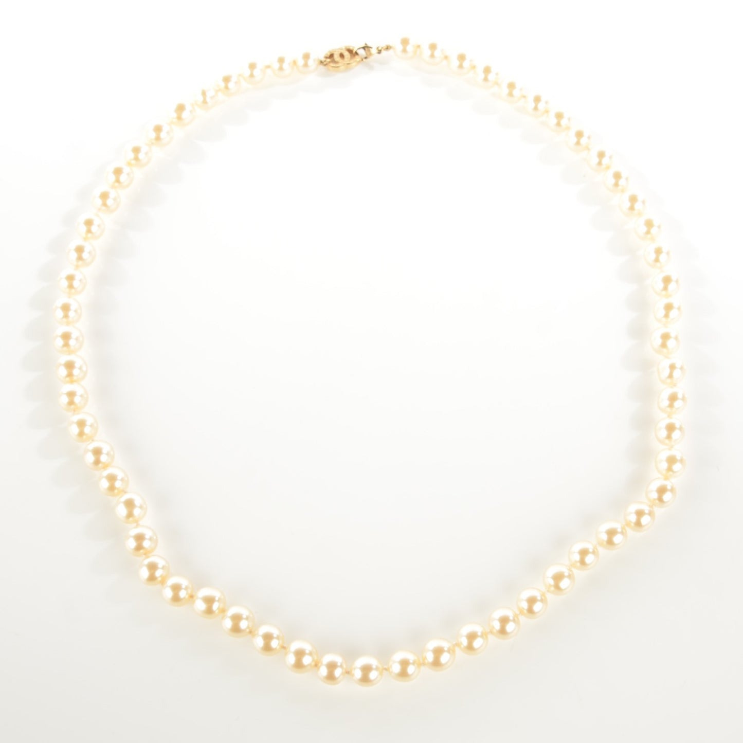 Pearl CC Long Necklace Gold