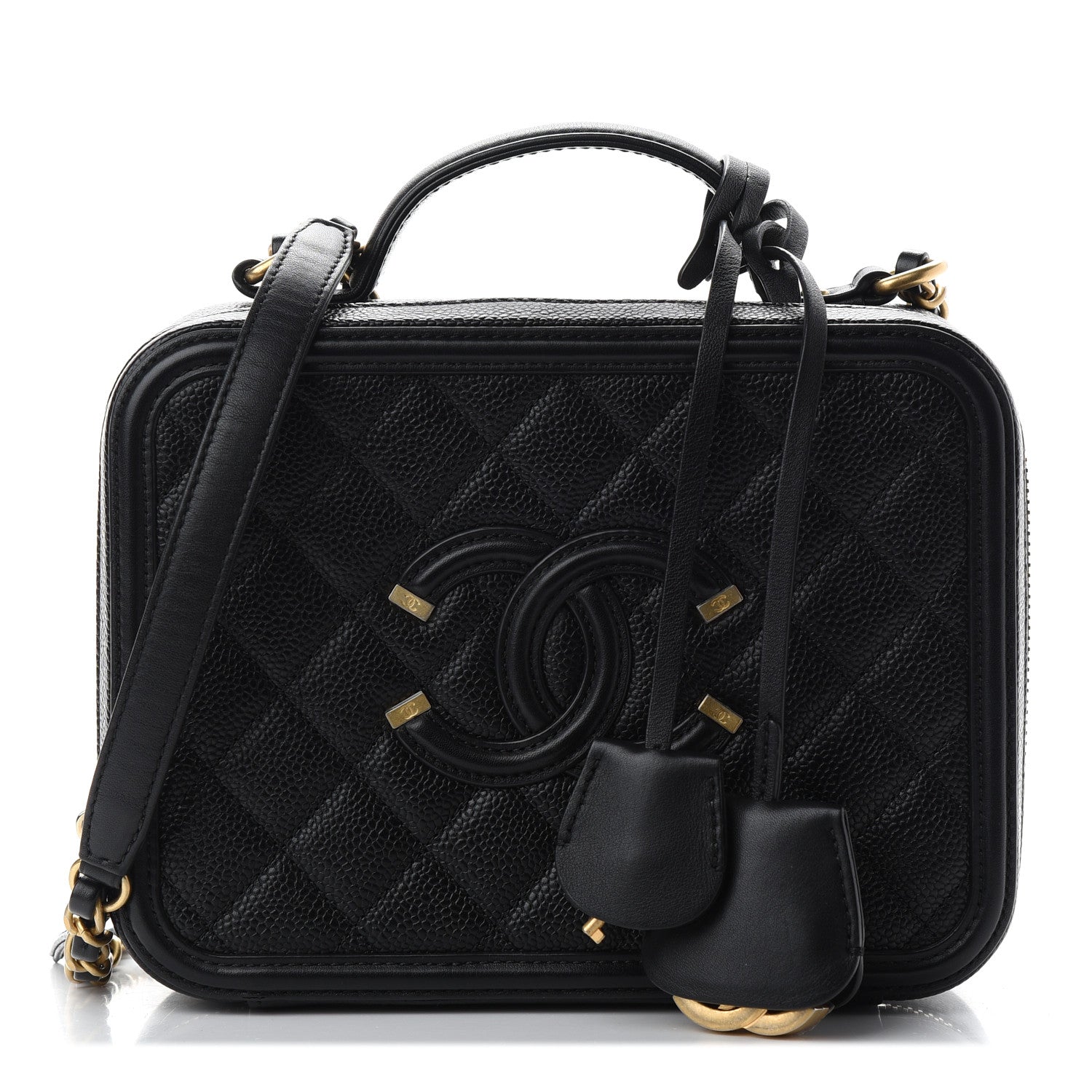 Chanel Caviar Quilted Medium CC Filigree Vanity Case Black 1 of 8