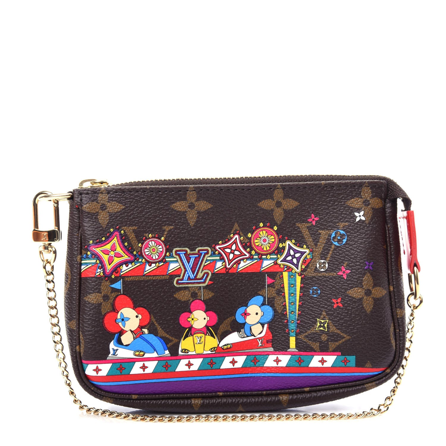 Louis Vuitton Monogram 2020 Christmas Animation Bumper Cars Mini Pochette Accessories Coquelicot 1 of 11