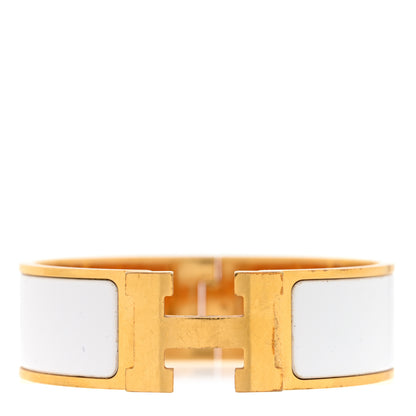 Hermes Enamel Wide Clic Clac H Bracelet PM White 1 of 4
