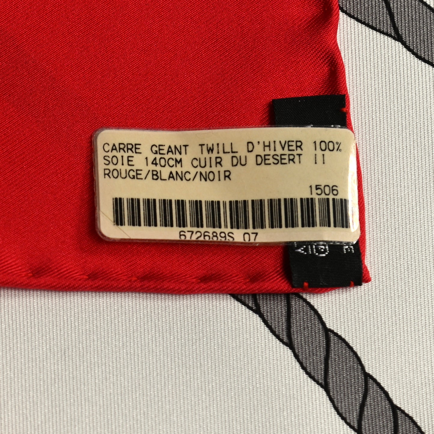 Silk Cuirs Du Desert II Shawl 140 Rouge White Black