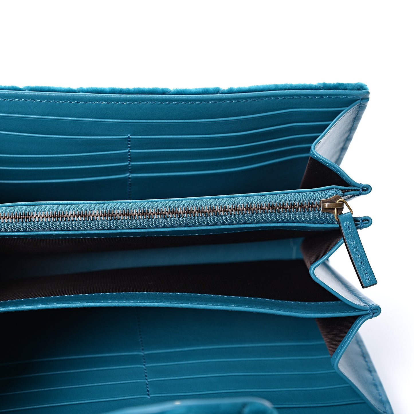 Velvet Matelasse GG Marmont Chain Wallet Pavone Cyan