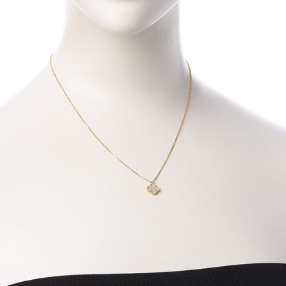 Van Cleef & Arpels 18K Yellow Gold Mother of Pearl Sweet Alhambra Pendant Necklace 2 of 7