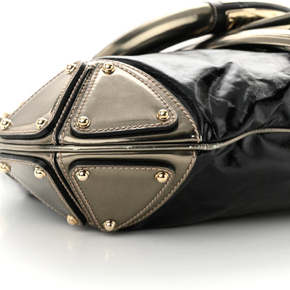 Gucci Coated Canvas Medium Indy Top Handle Hobo Black 9 of 14
