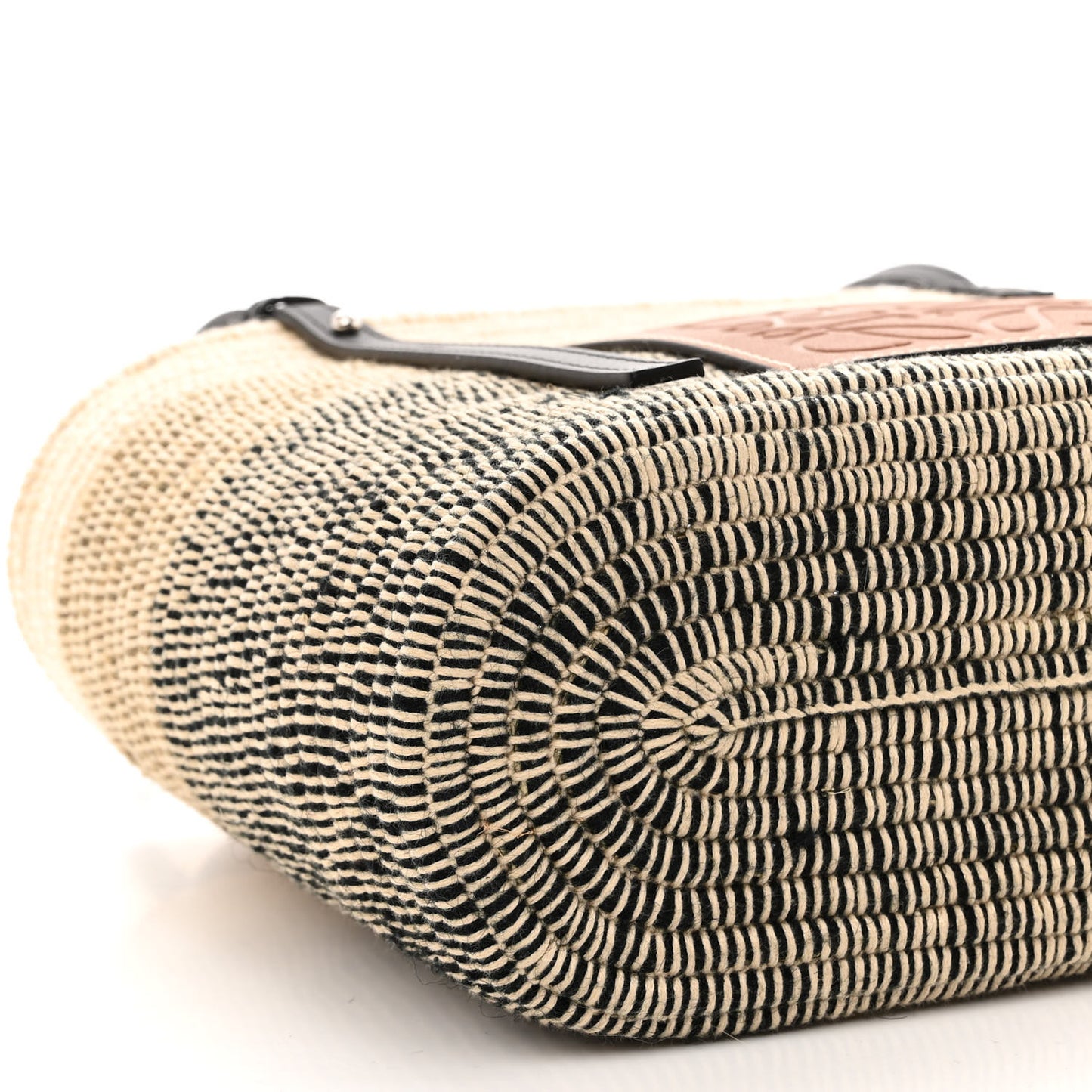 Raffia Square Small Basket Tote Bag Ombre Black