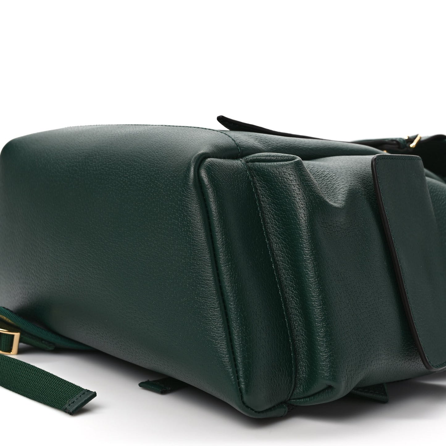 Grained Calfskin Medium Ophidia Double Buckle Backpack Green