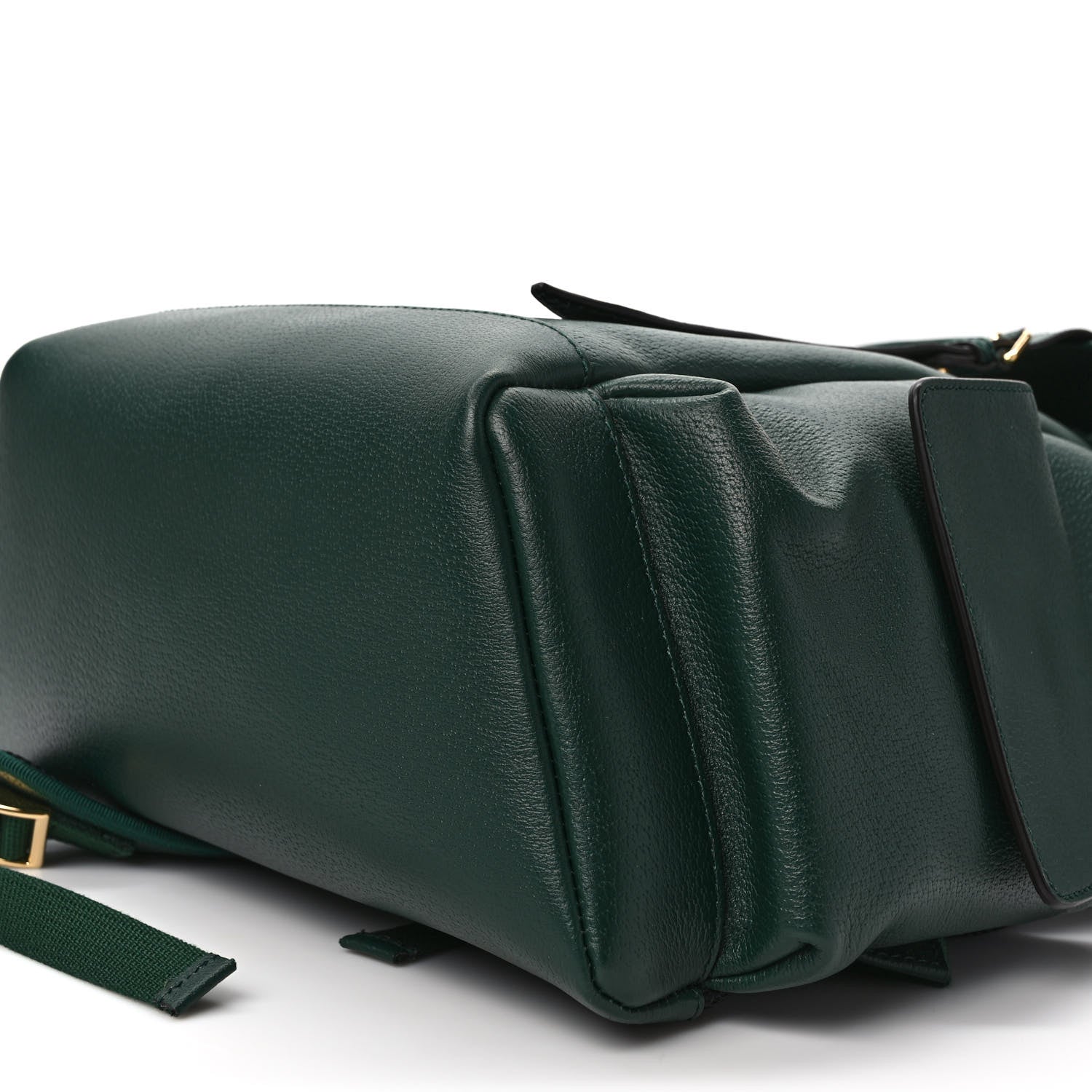 Gucci Grained Calfskin Medium Ophidia Double Buckle Backpack Green 8 of 8