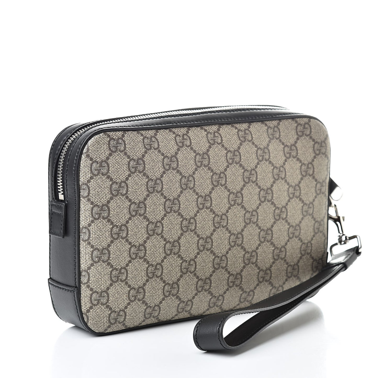 GG Supreme Monogram Eden Wrist Pouch Black