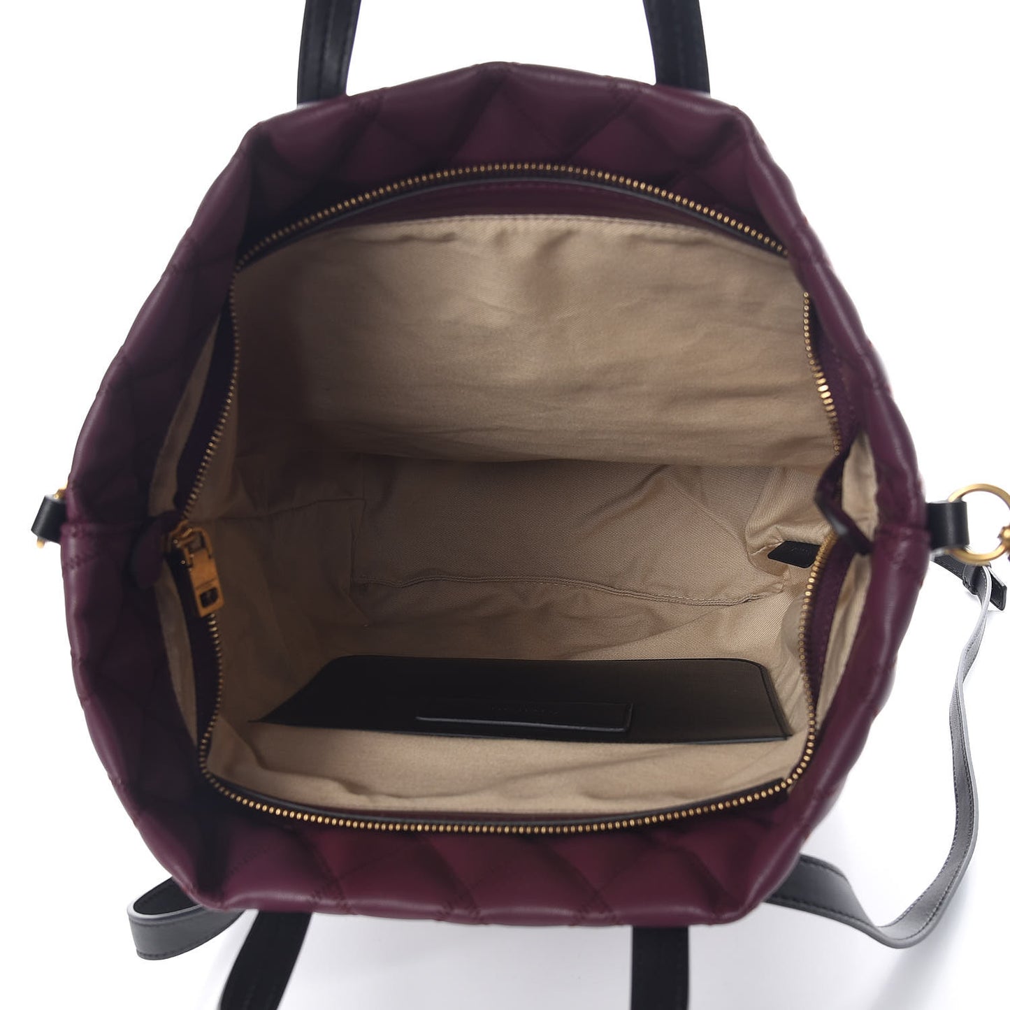 Rubberized Canvas Quilted Duo Backpack Aubergine