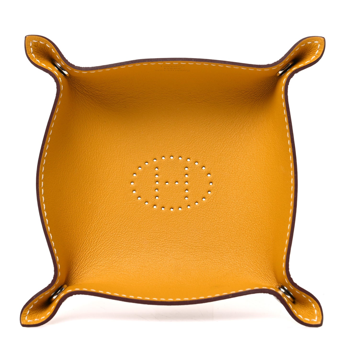 Taurillon Clemence Mini Mises et Relances Change Tray Jaune Ambre Fauve