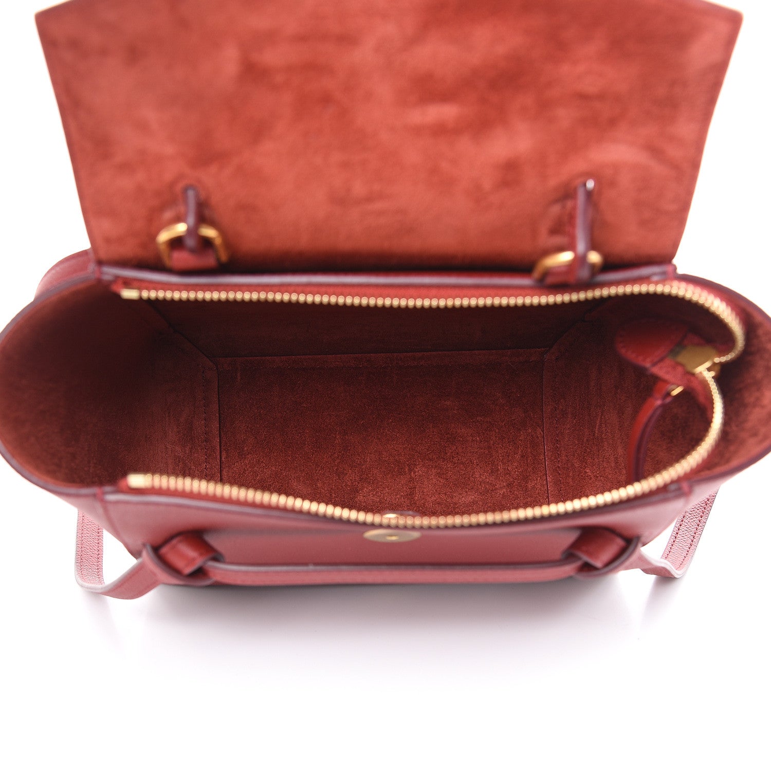 Celine Grained Calfskin Nano Belt Bag Ruby 5 of 9