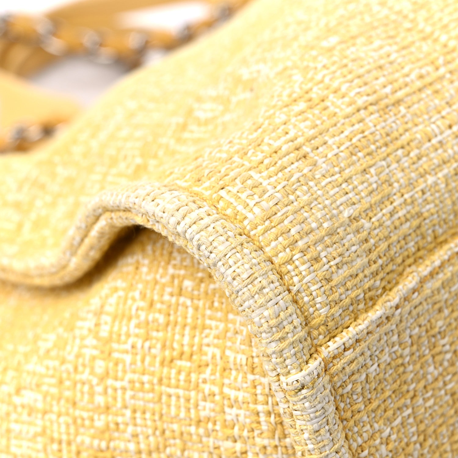 Chanel Canvas Large Deauville Tote Light Yellow 10 of 14