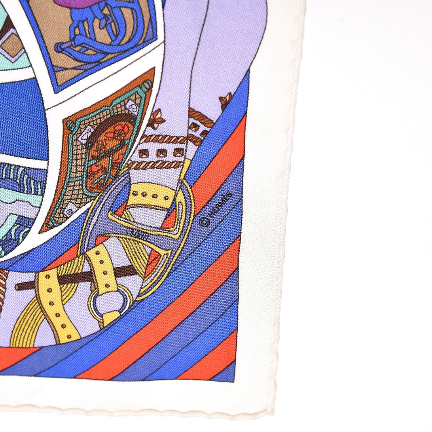 Hermes Silk Mademoiselle Soie Pocket Square Scarf 3 of 4