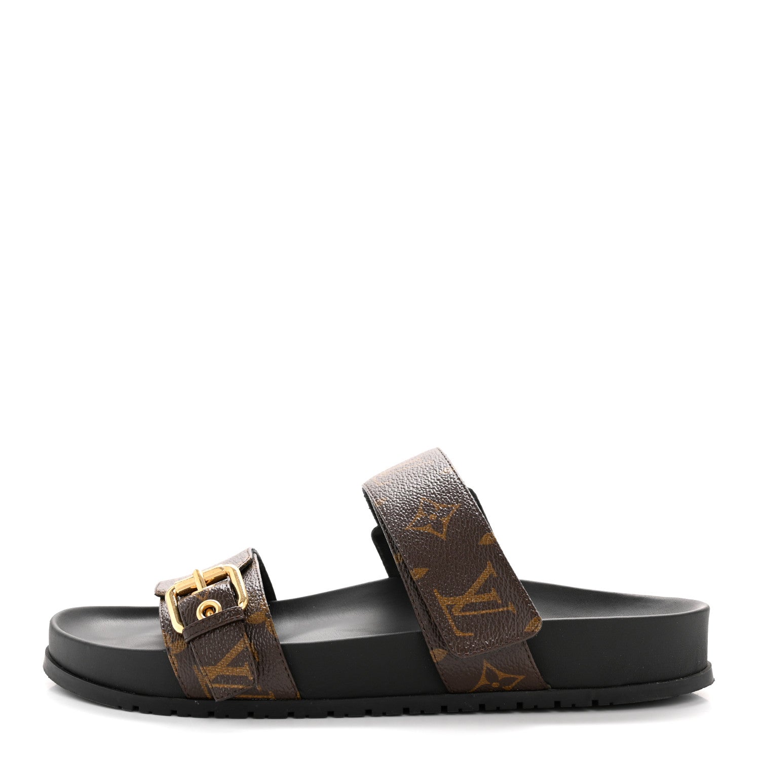 Louis Vuitton Monogram Bom Dia Mule Sandals 39 Black 1 of 10