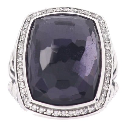 David Yurman Sterling Silver Diamond Black Orchid 20mm Albion Ring 54 6.75 1 of 5