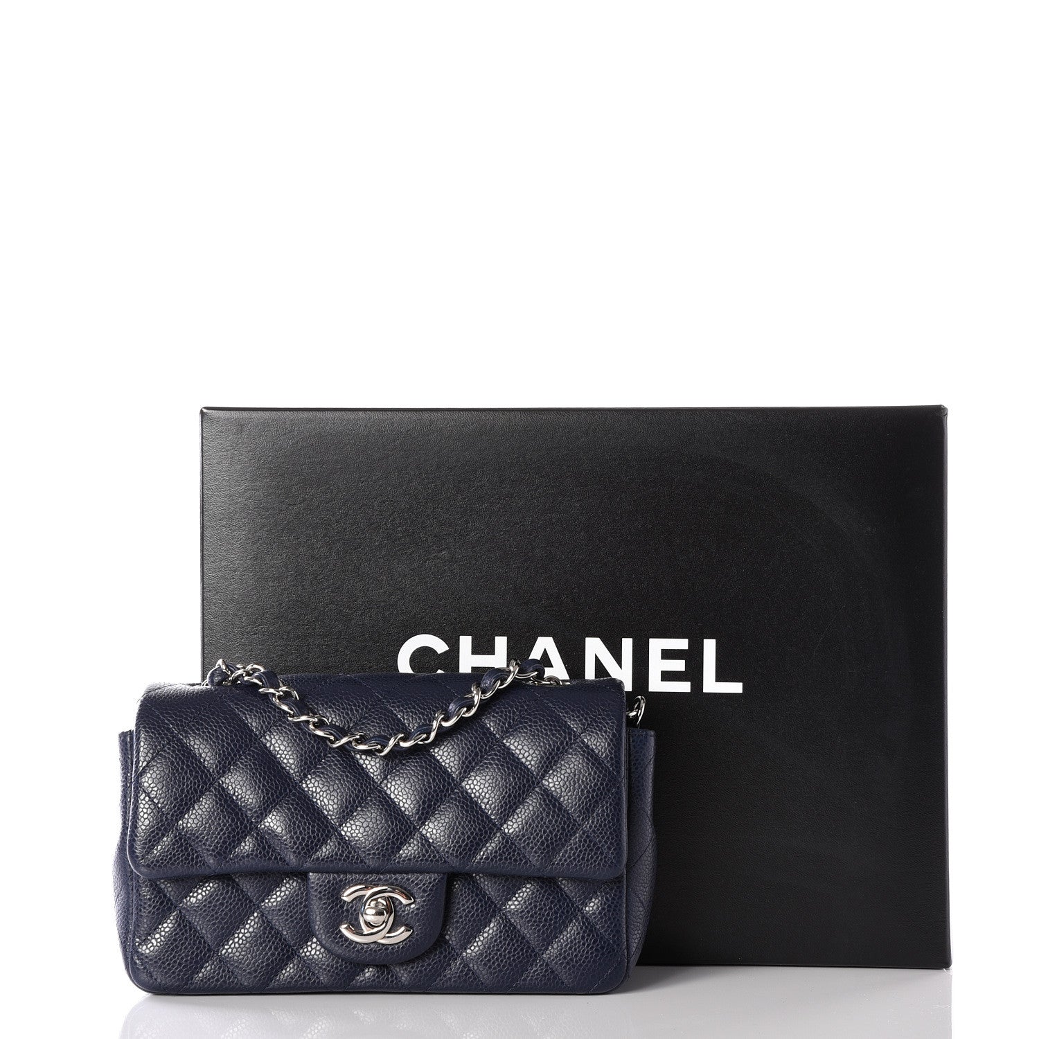 Chanel Caviar Quilted Mini Rectangular Flap Navy 11 of 11