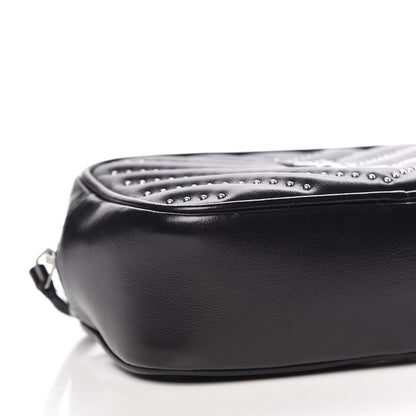 Saint Laurent Calfskin Matelasse Studded Monogram Lou Belt Bag Black 8 of 11