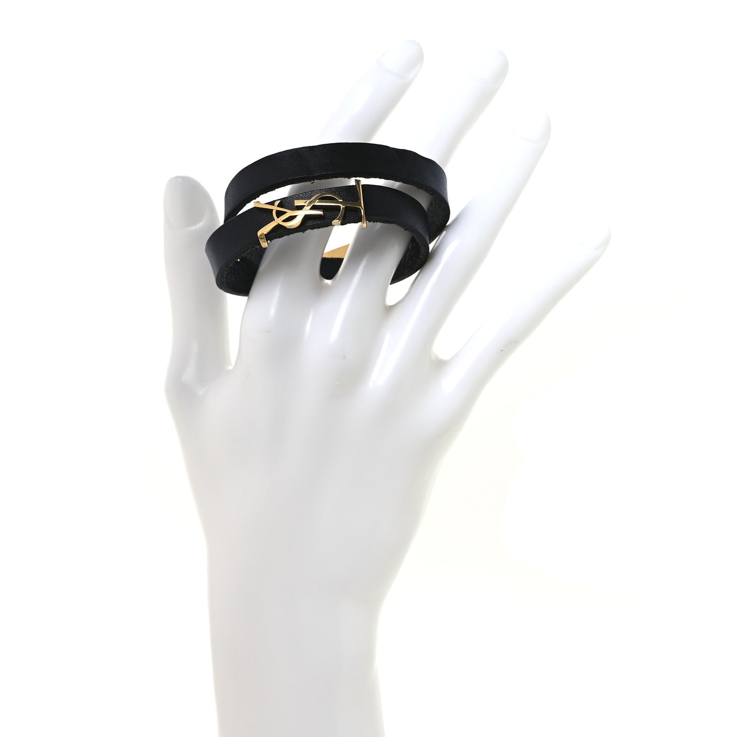 Calfskin Opyum Double Wrap Bracelet Black