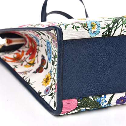 Gucci Canvas Large Flora Tote Navy Multicolor 8 of 11