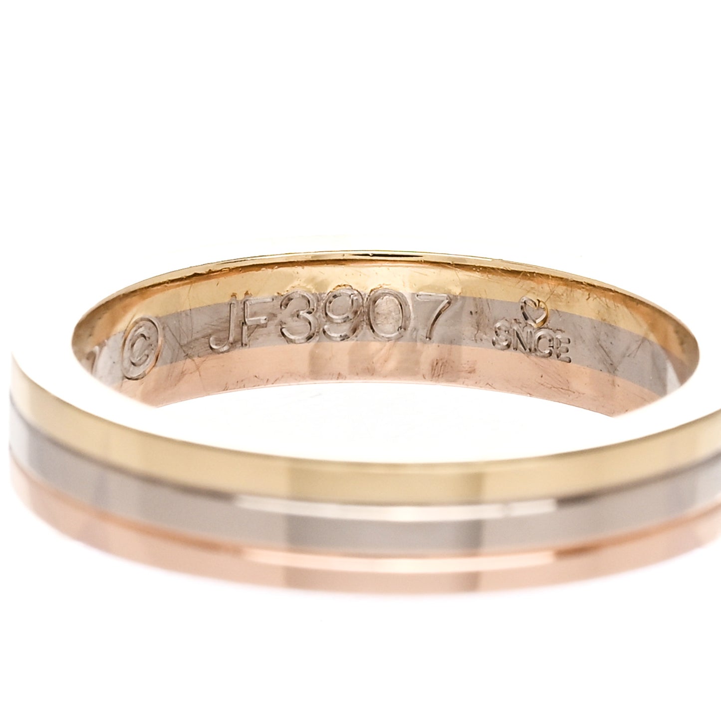 18K Pink White Yellow Gold 3.5mm Trinity Wedding Band Ring 47 4