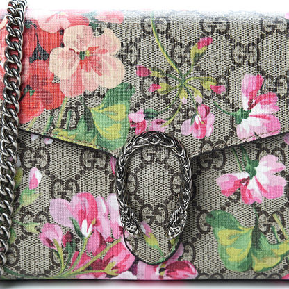 Gucci GG Supreme Monogram Blooms Mini Dionysus Chain Wallet Beige Multicolor Dry Rose 8 of 11