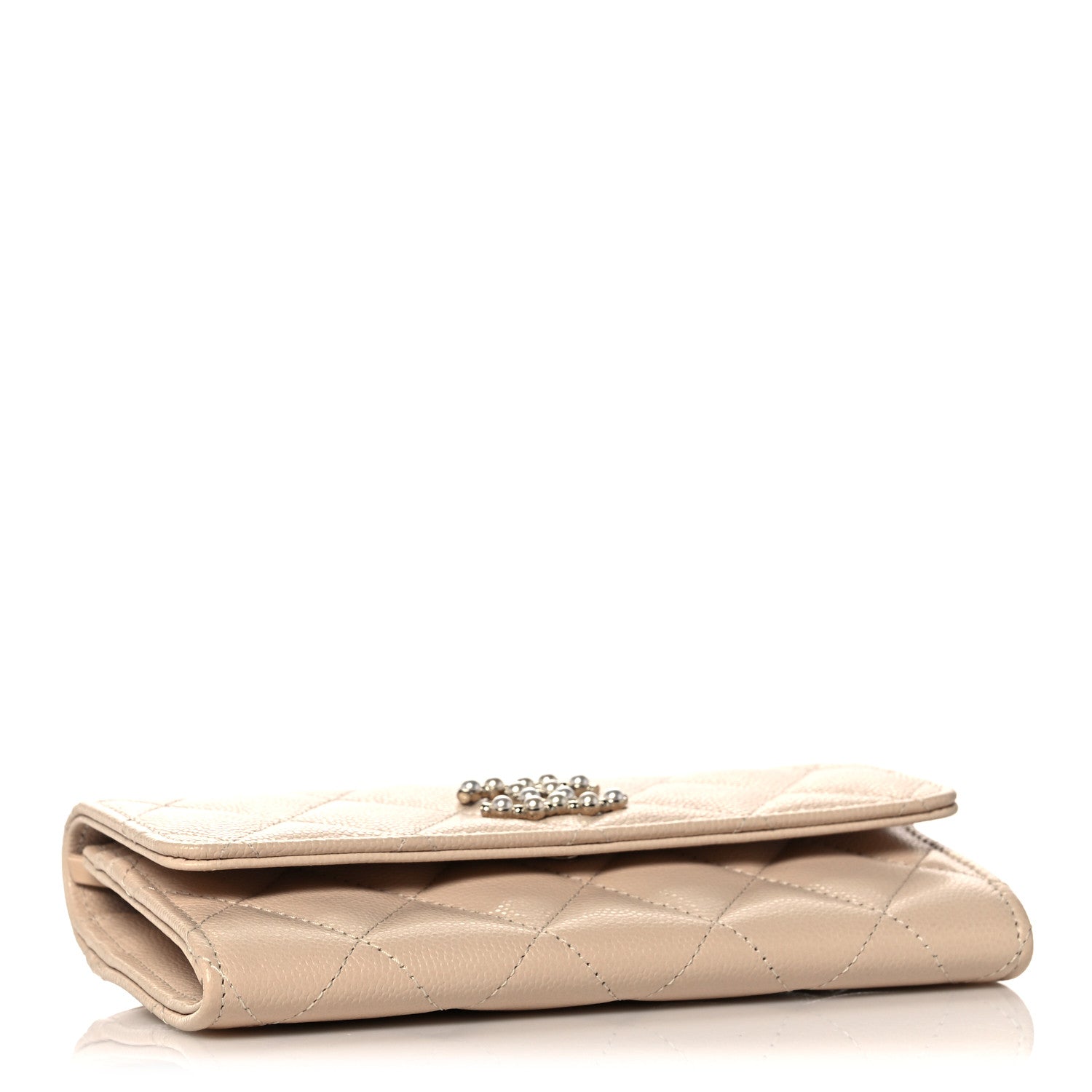 Chanel Caviar Pearl Quilted Coco Candy Wallet Beige 4 of 11