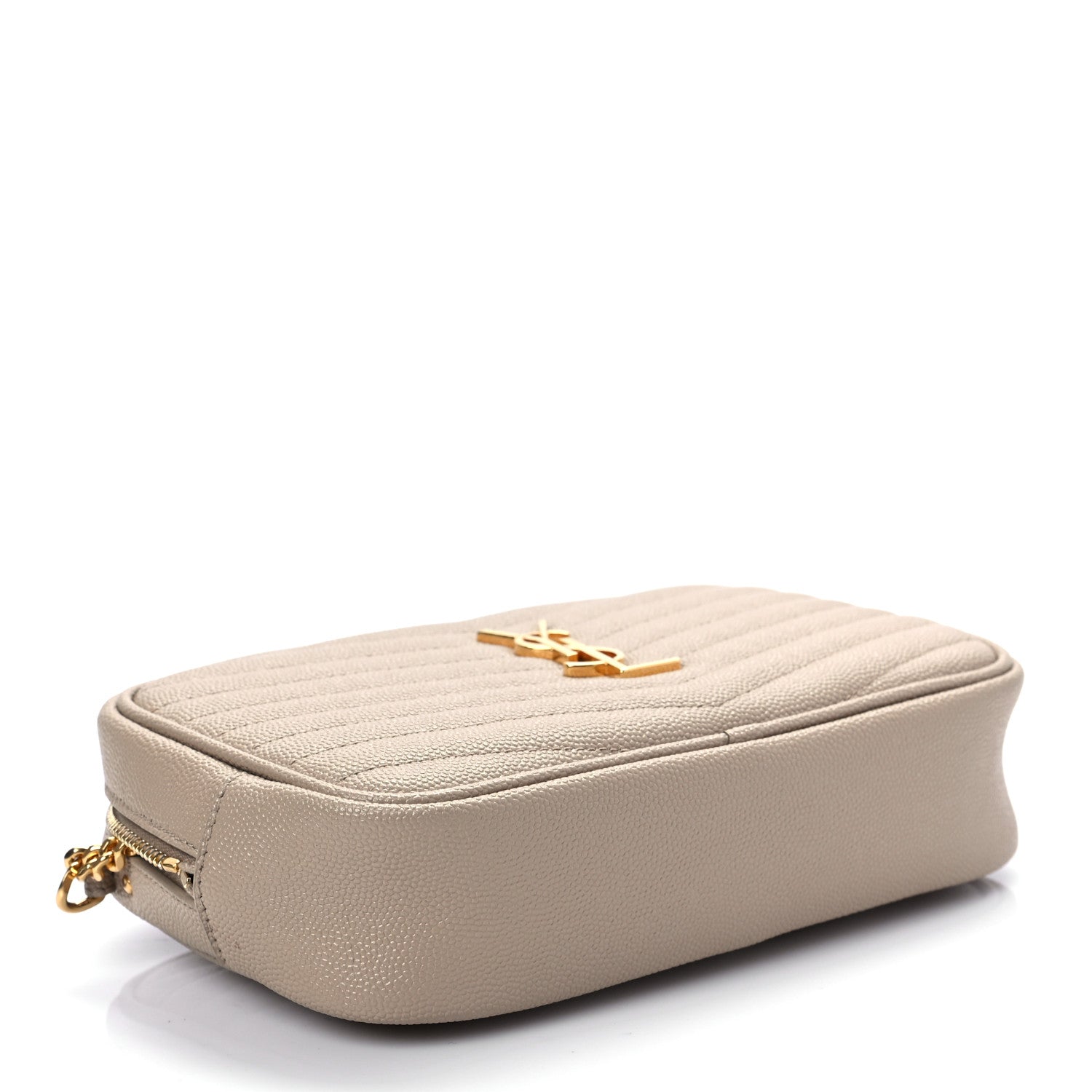 Saint Laurent Grain De Poudre Matelasse Monogram Mini Lou Camera Bag Dark Latte 4 of 7