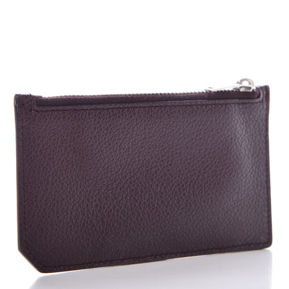 Saint Laurent Grained Calfskin 5 Fragments Zip Pouch Card Holder Amaranto 3 of 9