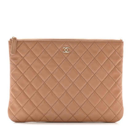 Chanel Caviar Quilted Medium Cosmetic Case Beige 1 of 8
