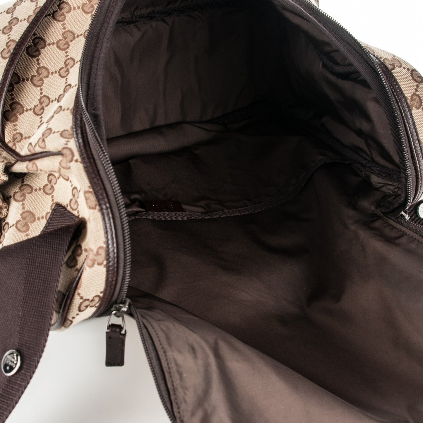 Monogram Natural Pigskin Large Diaper Bag Beige Ebony Cocoa Dark Chocolate