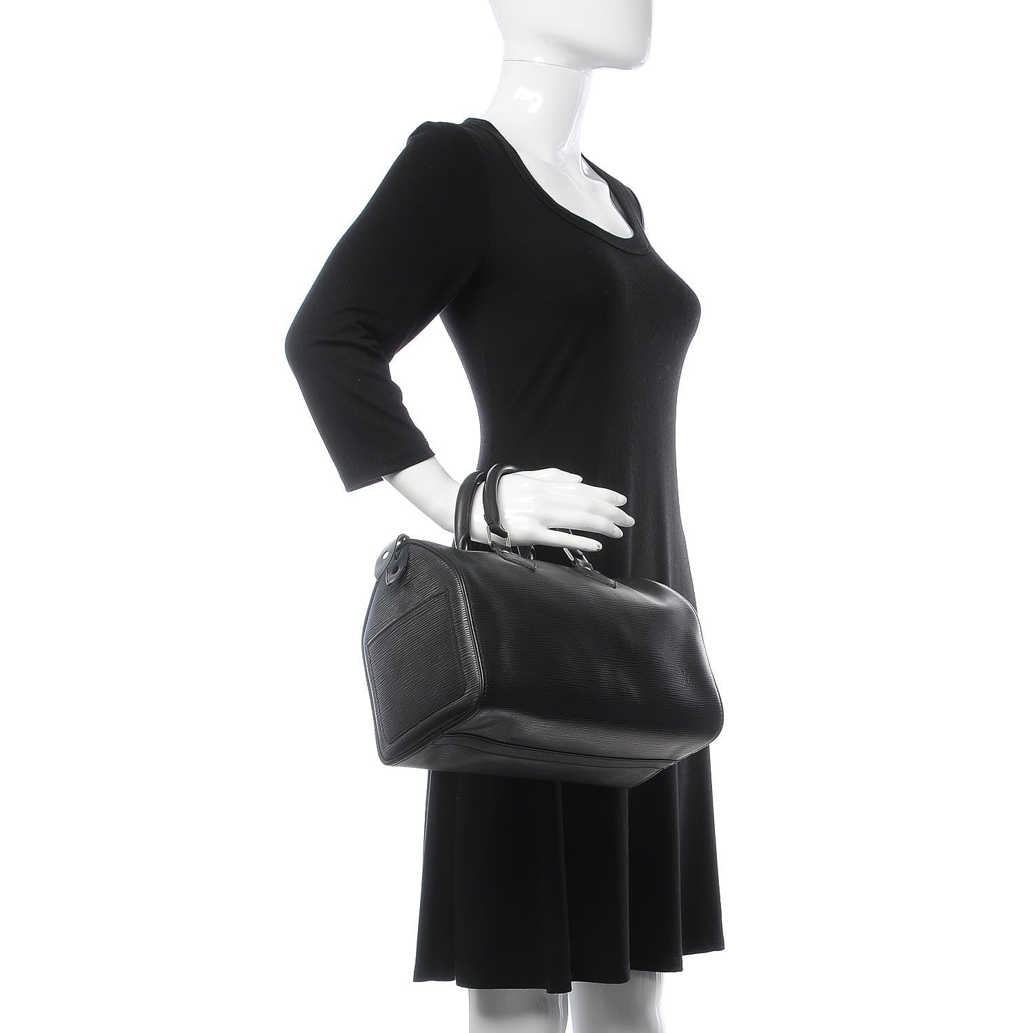 Louis Vuitton Epi Speedy 25 Black 2 of 8