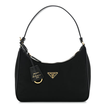 Prada Tessuto Nylon Saffiano Mini Re-Edition 2005 Bag Black 2 of 19