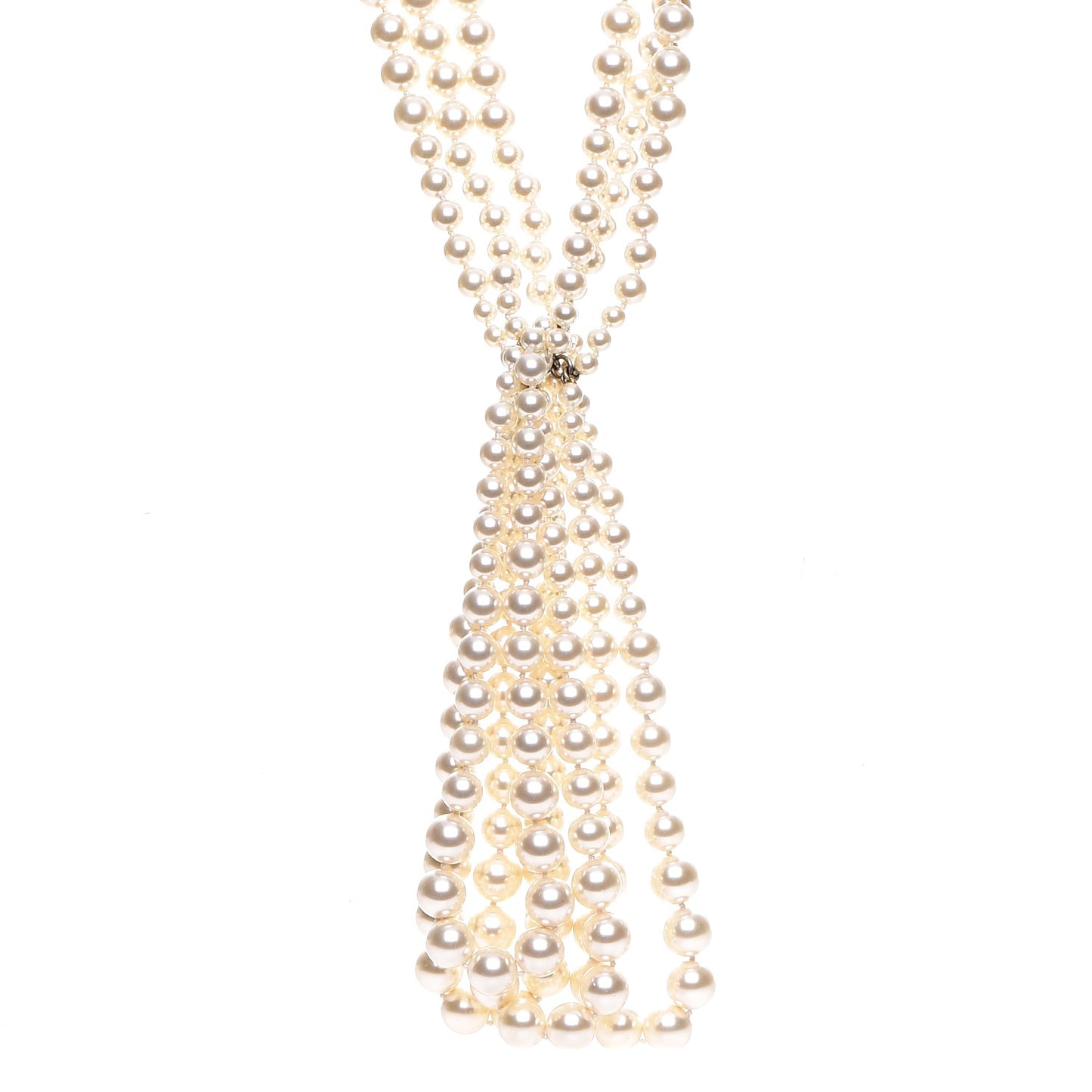 Pearl Multi Strand CC Necklace Gold