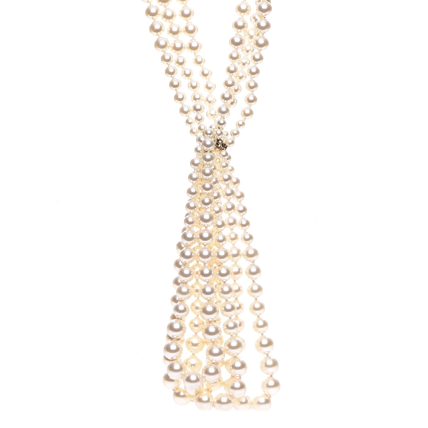 Chanel Pearl Multi Strand CC Necklace Gold 1 of 6