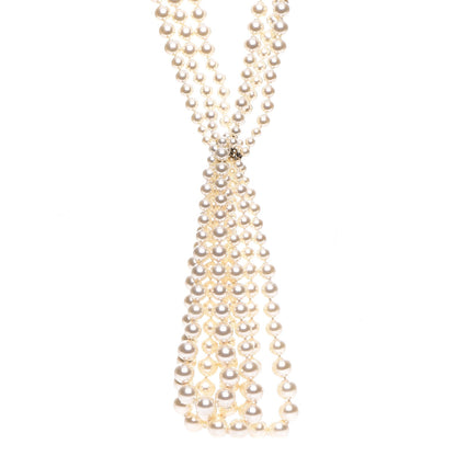 Chanel Pearl Multi Strand CC Necklace Gold 1 of 6