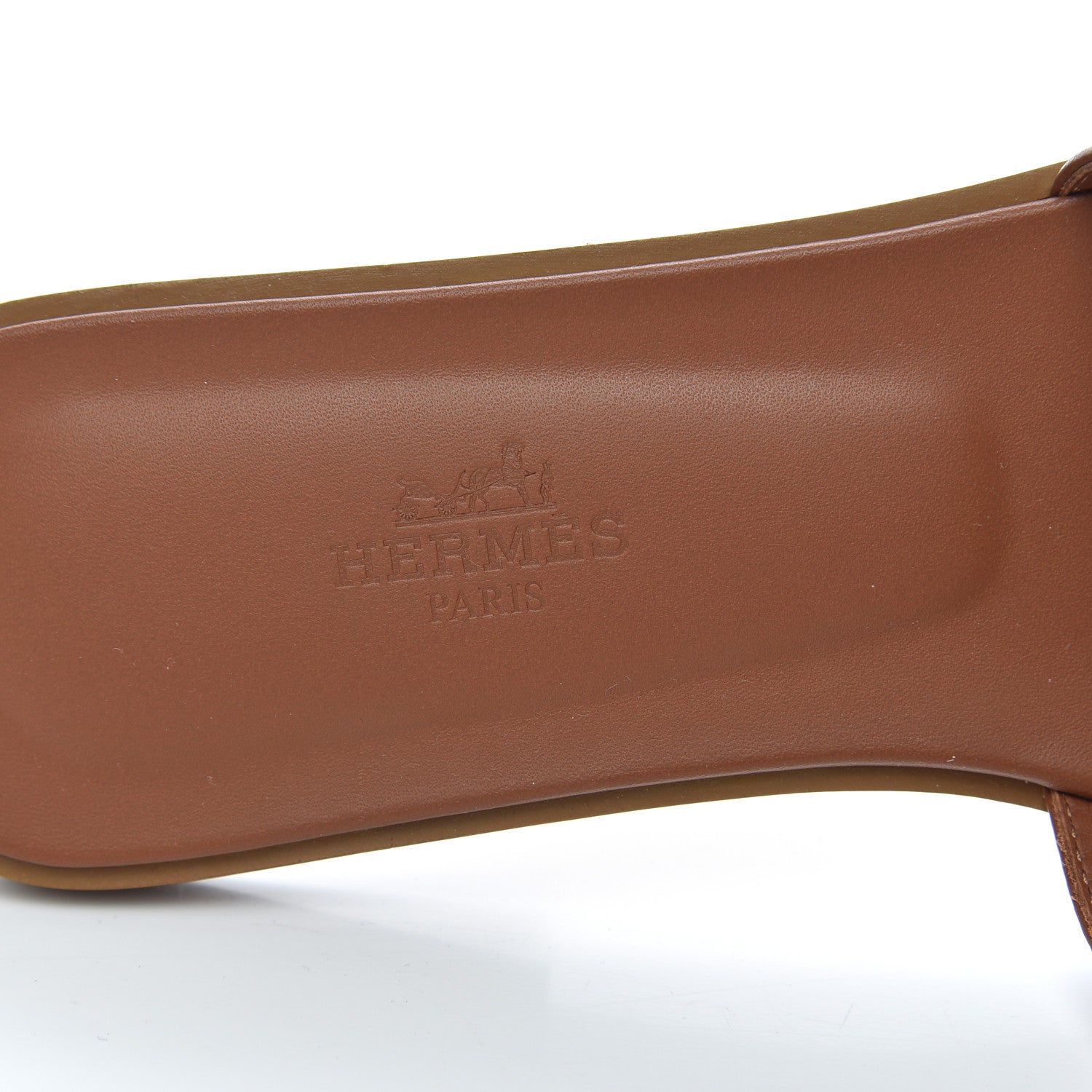 Hermes Box Calfskin Oran Sandals 37.5 Gold 6 of 13