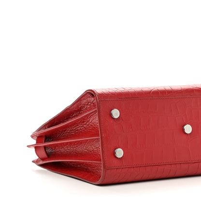 Saint Laurent Calfskin Crocodile Embossed Baby Sac De Jour Red 8 of 11