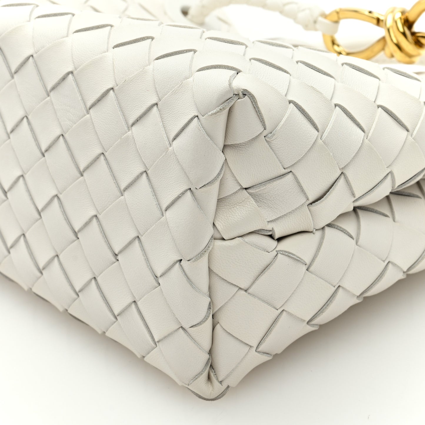 Nappa Intrecciato Small Andiamo Shoulder Bag White
