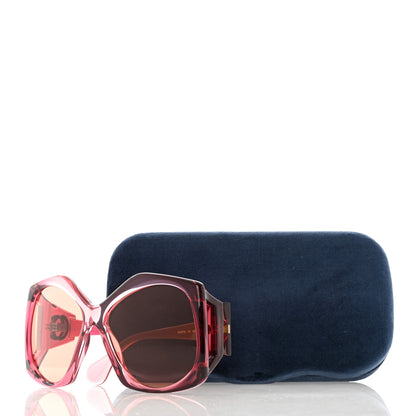 Gucci Acetate Round Sunglasses GG0875S Burgundy Orange 8 of 8